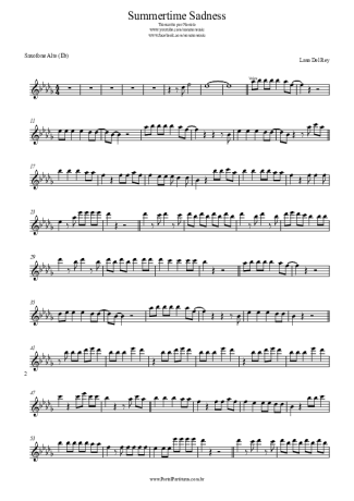 Lana Del Rey  score for Alto Saxophone