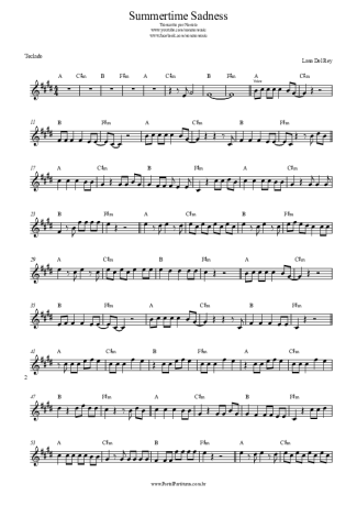 Lana Del Rey  score for Keyboard