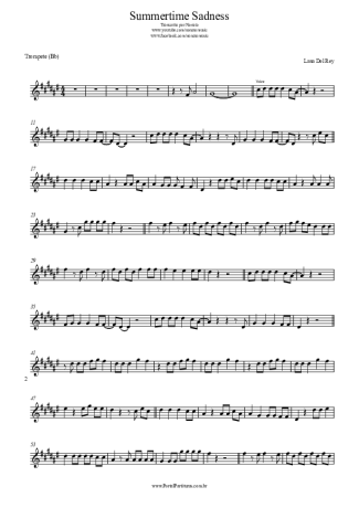 Lana Del Rey Summertime Sadness score for Trumpet