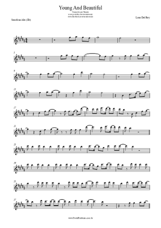 Lana Del Rey  score for Alto Saxophone