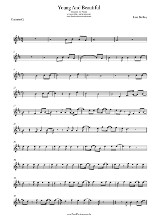 Lana Del Rey  score for Clarinet (C)