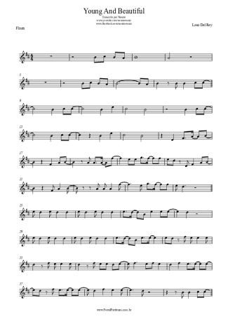 Lana Del Rey Young And Beautiful score for Flute