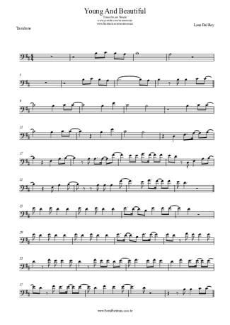 Lana Del Rey Young And Beautiful score for Trombone