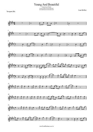 Lana Del Rey Young And Beautiful score for Trumpet