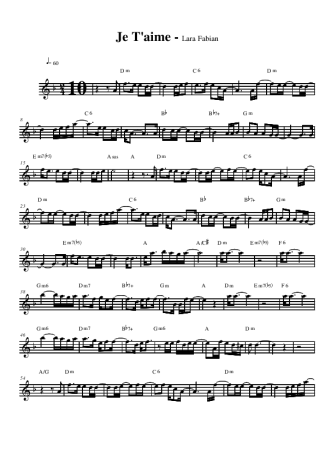 Lara Fabian Je T´aime score for Alto Saxophone