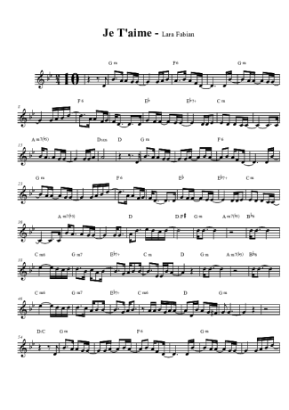 Lara Fabian  score for Clarinet (Bb)