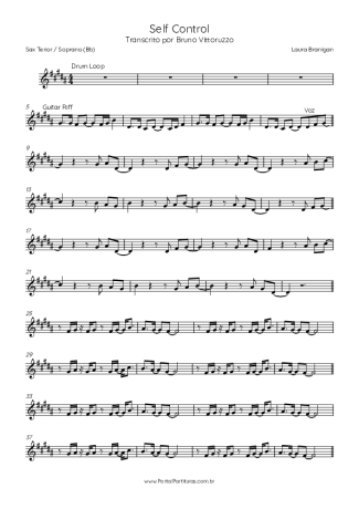 Laura Branigan  score for Tenor Saxophone Soprano (Bb)