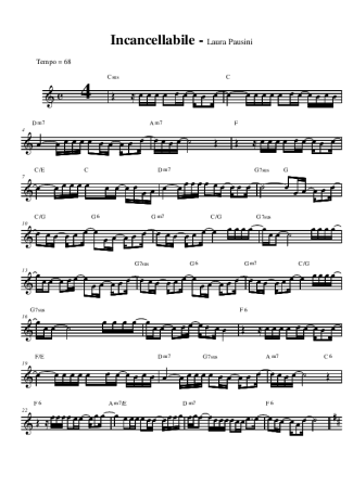 Laura Pausini Incancellabile score for Alto Saxophone