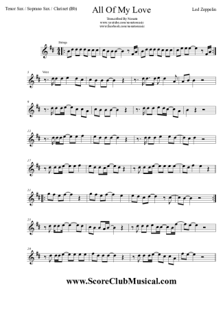 Led Zeppelin  score for Clarinet (Bb)
