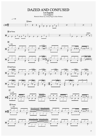 Led Zeppelin  score for Drums