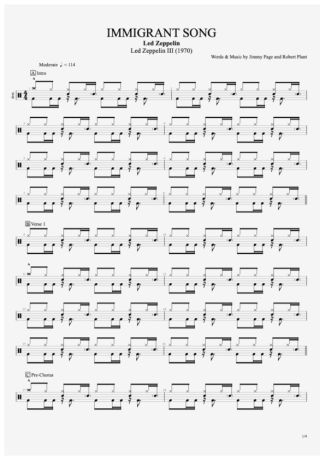 Led Zeppelin  score for Drums