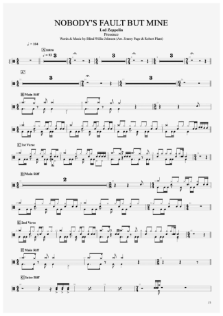 Led Zeppelin  score for Drums