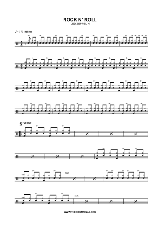 Led Zeppelin Rock and Roll score for Drums