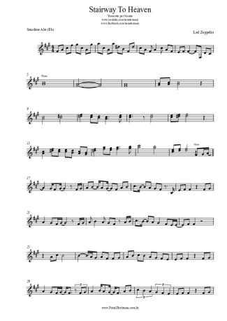 Led Zeppelin  score for Alto Saxophone
