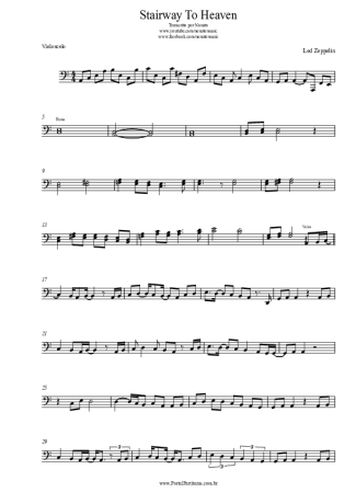 Led Zeppelin Stairway To Heaven score for Cello