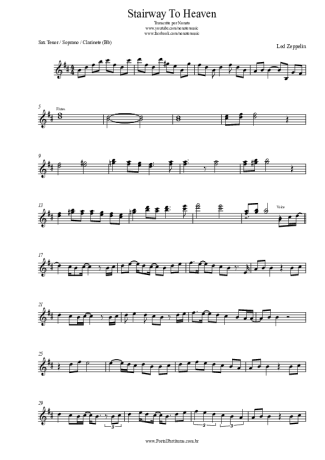 Led Zeppelin Stairway To Heaven score for Clarinet (Bb)