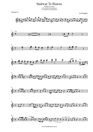 Led Zeppelin  score for Clarinet (C)