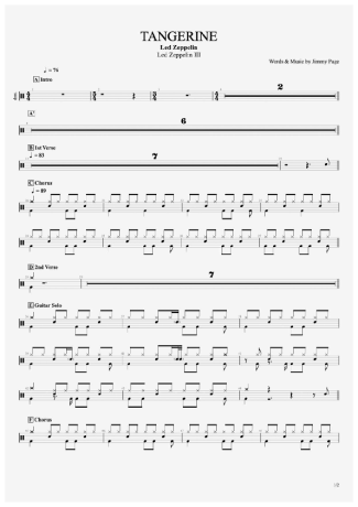 Led Zeppelin  score for Drums