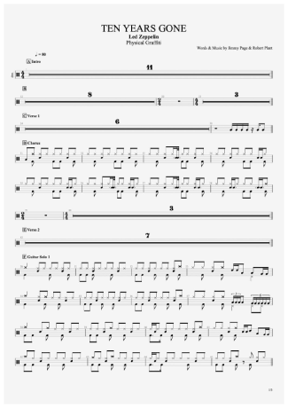 Led Zeppelin  score for Drums