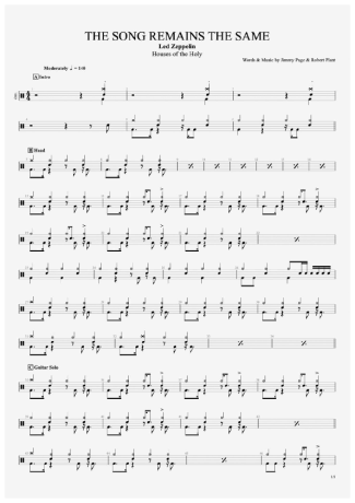 Led Zeppelin  score for Drums