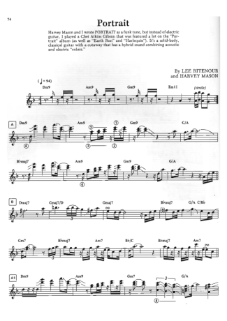 Lee Ritenour  score for Guitar