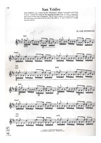 Lee Ritenour San Ysidro score for Guitar