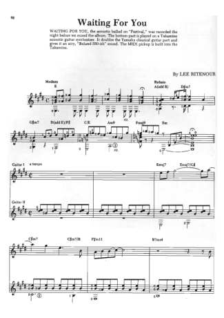 Lee Ritenour  score for Guitar