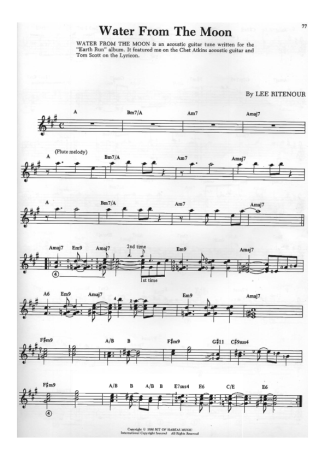 Lee Ritenour Water From The Moon score for Guitar