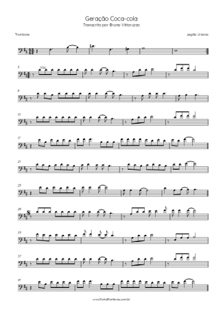 Legião Urbana  score for Trombone