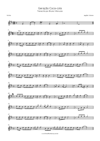 Legião Urbana  score for Violin