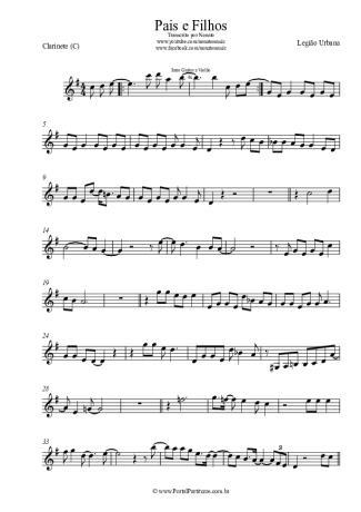 Legião Urbana  score for Clarinet (C)