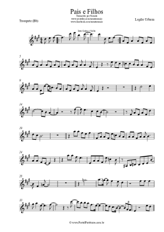 Legião Urbana Pais E Filhos score for Trumpet