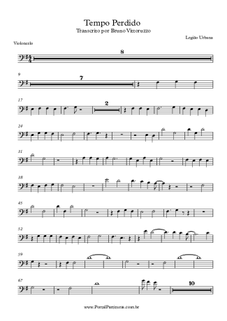 Legião Urbana Tempo Perdido score for Cello