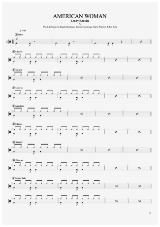 Lenny Kravitz  score for Drums