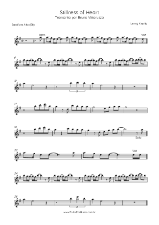 Lenny Kravitz  score for Alto Saxophone