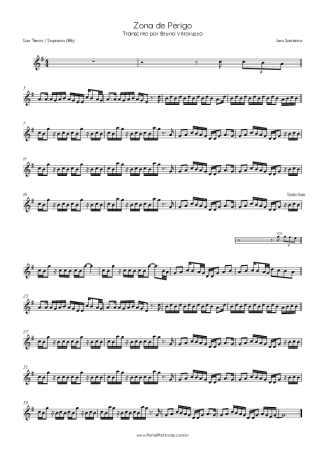 Léo Santana Zona De Perigo score for Tenor Saxophone Soprano (Bb)
