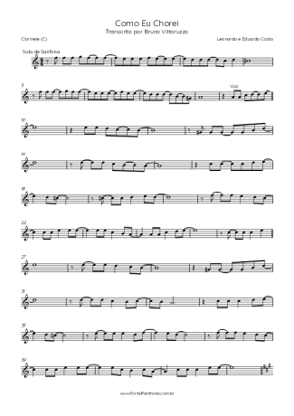 Score for Clarinet (C)