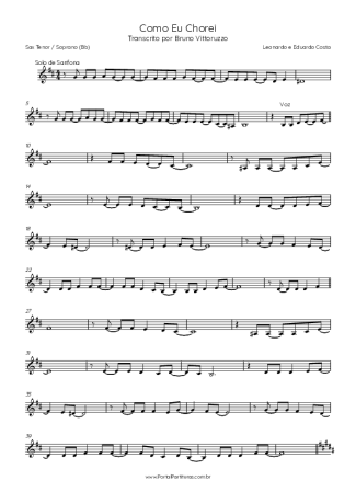 Score for Tenor Saxophone Soprano (Bb)