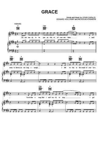 Lewis Capaldi Grace score for Piano