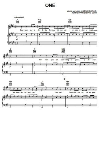 Lewis Capaldi  score for Piano