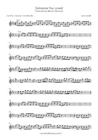 Lewis Capaldi  score for Clarinet (Bb)