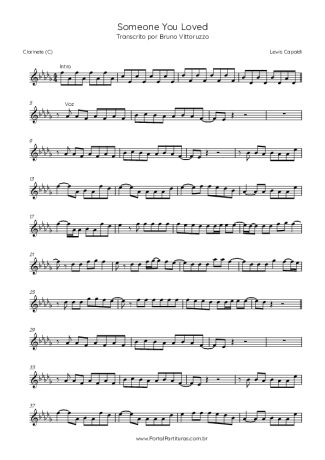 Lewis Capaldi  score for Clarinet (C)