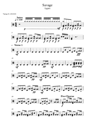 Score for Drums