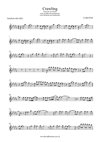 Linkin Park Crawling score for Alto Saxophone