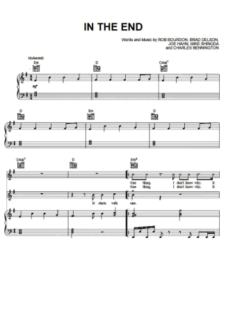 Linkin Park  score for Piano