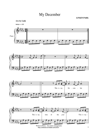 Linkin Park  score for Piano