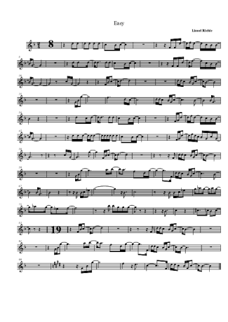 Lionel Richie Easy score for Clarinet (Bb)