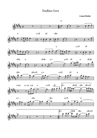 Lionel Richie Endless Love score for Saxofone Alto (Eb)