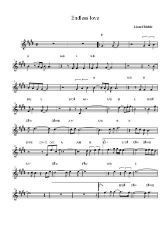 Lionel Richie Endless Love score for Clarinet (Bb)