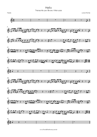 Lionel Richie  score for Flute